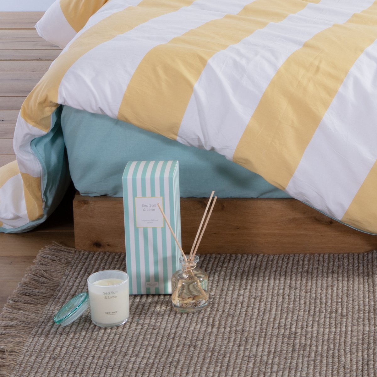 Αρωματικό Χώρου 230Ml με Στικς Nef-Nef Homeware Sea Salt Lime Διακόσμηση Αρωματικά - Diffuser Spitishop