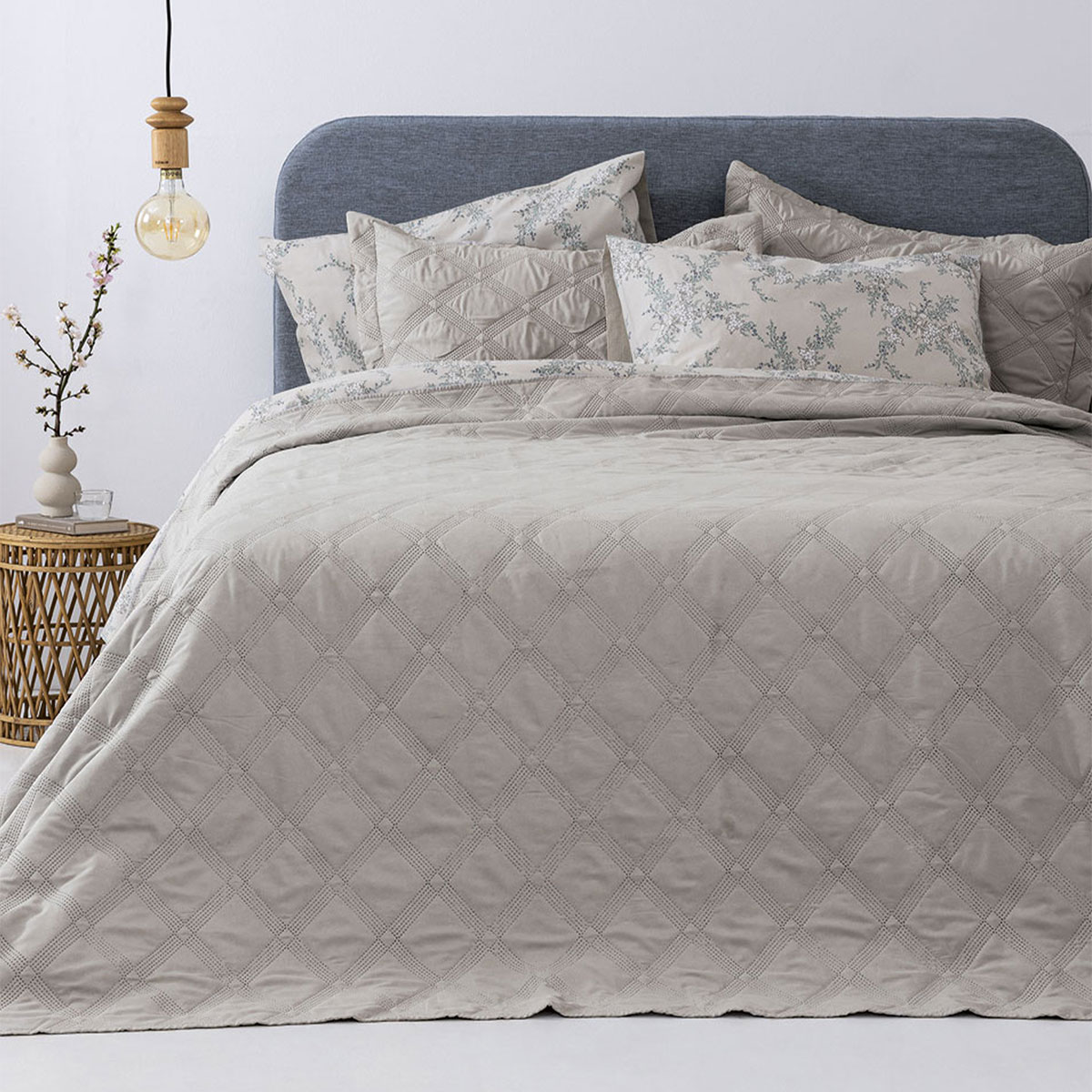Κουβερλί King Size (Σετ 260x240) Palamaiki Ifigenia Beige