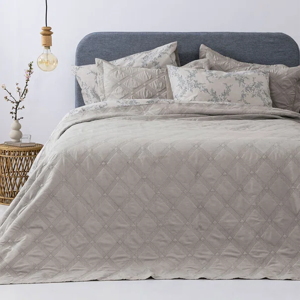 Κουβερλί King Size (Σετ 260x240) Palamaiki Ifigenia Beige