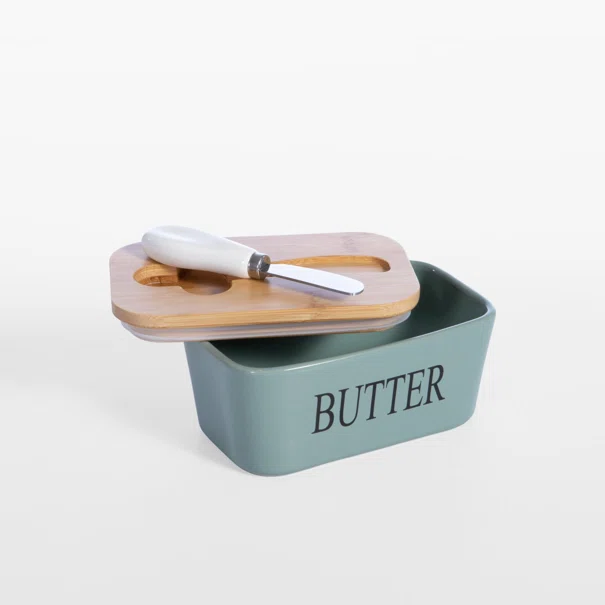 Βουτυριέρα Με Μαχαίρι (16.1x9.6x7.5) Nef-Nef Homeware Brick Green