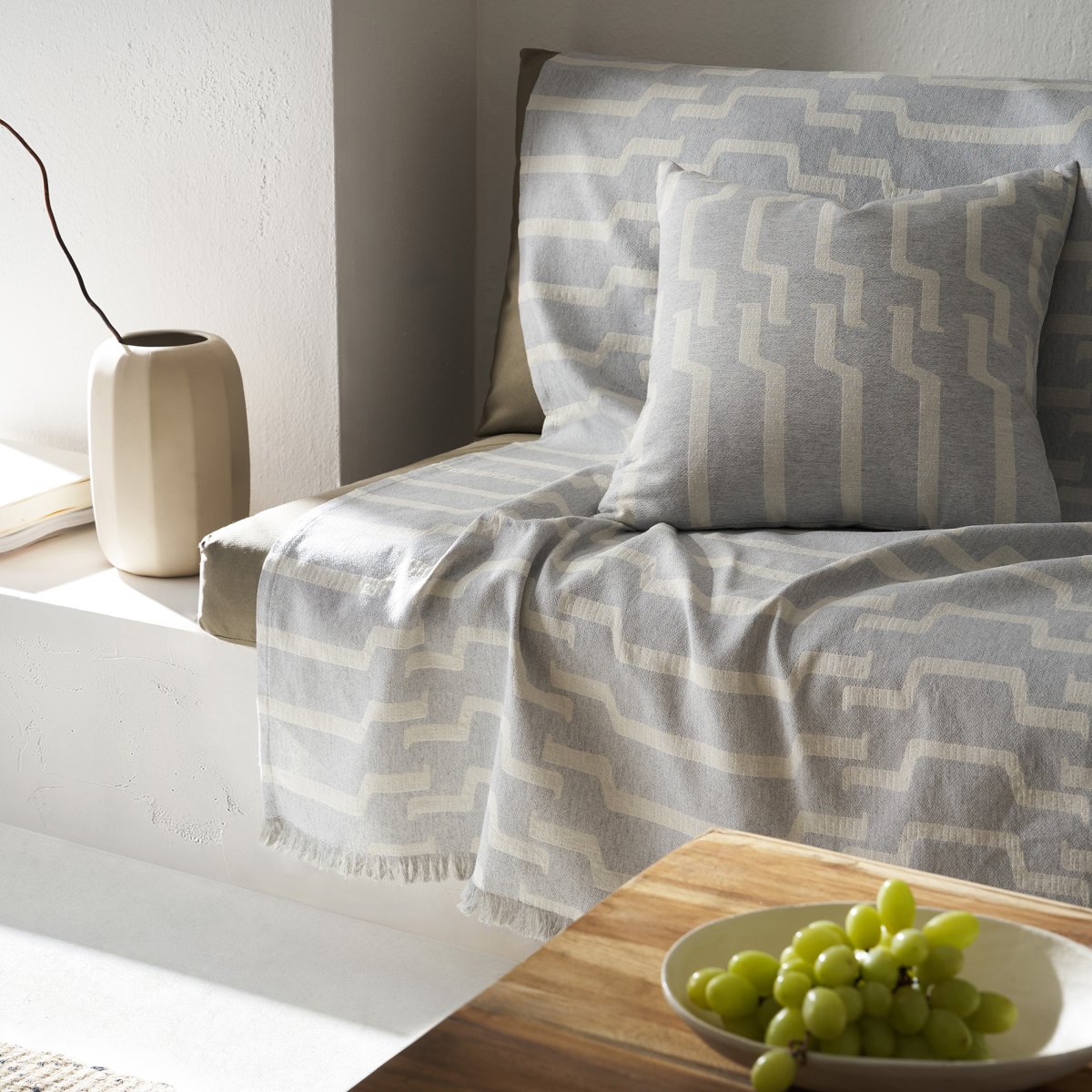Ριχτάρι Καναπέ Τριθέσιου (180x310) Gofis Home Clover Grey 558/15