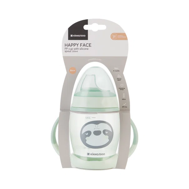 Ποτήρι Εκπαιδευτικό 200ml Kikka Boo Happy Face Mint