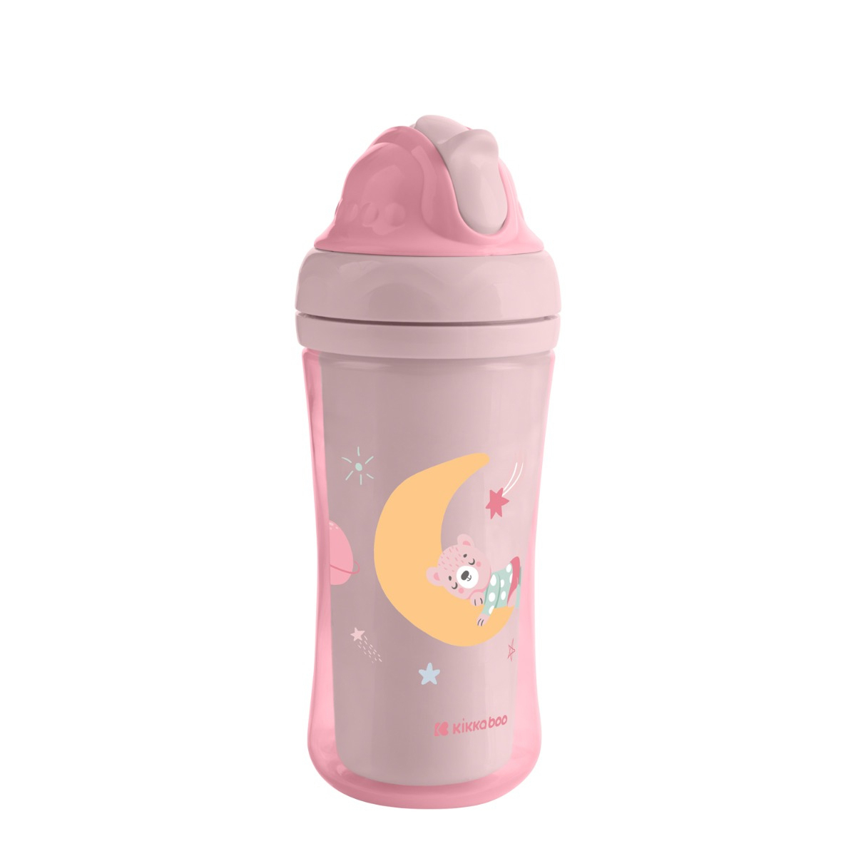 Παγούρι 220ml Με Καλαμάκι Kikka Boo Moony Me Pink