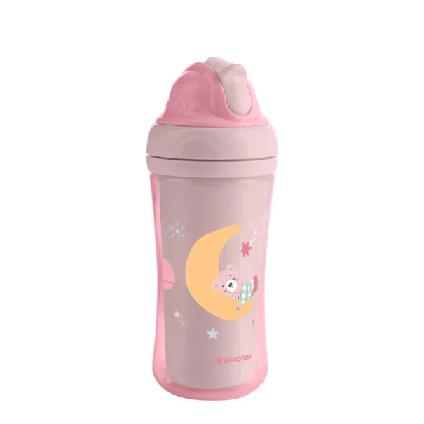 Παγούρι 220ml Με Καλαμάκι Kikka Boo Moony Me Pink