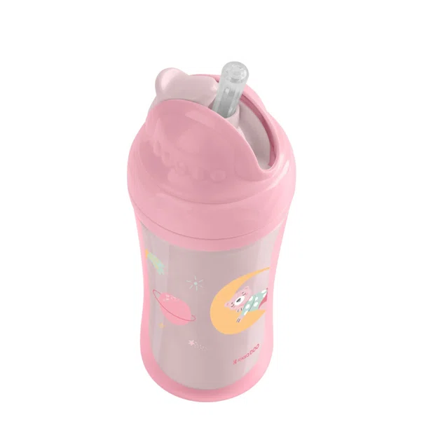 Παγούρι 220ml Με Καλαμάκι Kikka Boo Moony Me Pink