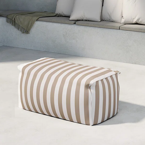 Πουφ Εξωτερικού Χώρου (75x40x33) Spitishop Redang White/Beige