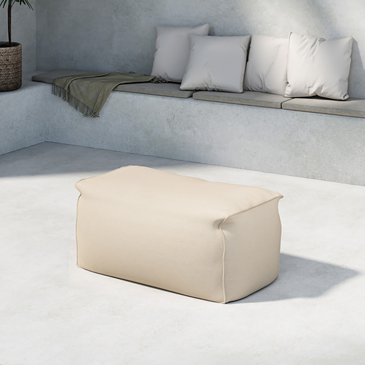 Πουφ Εξωτερικού Χώρου (75x40x33) Spitishop Redang Beige