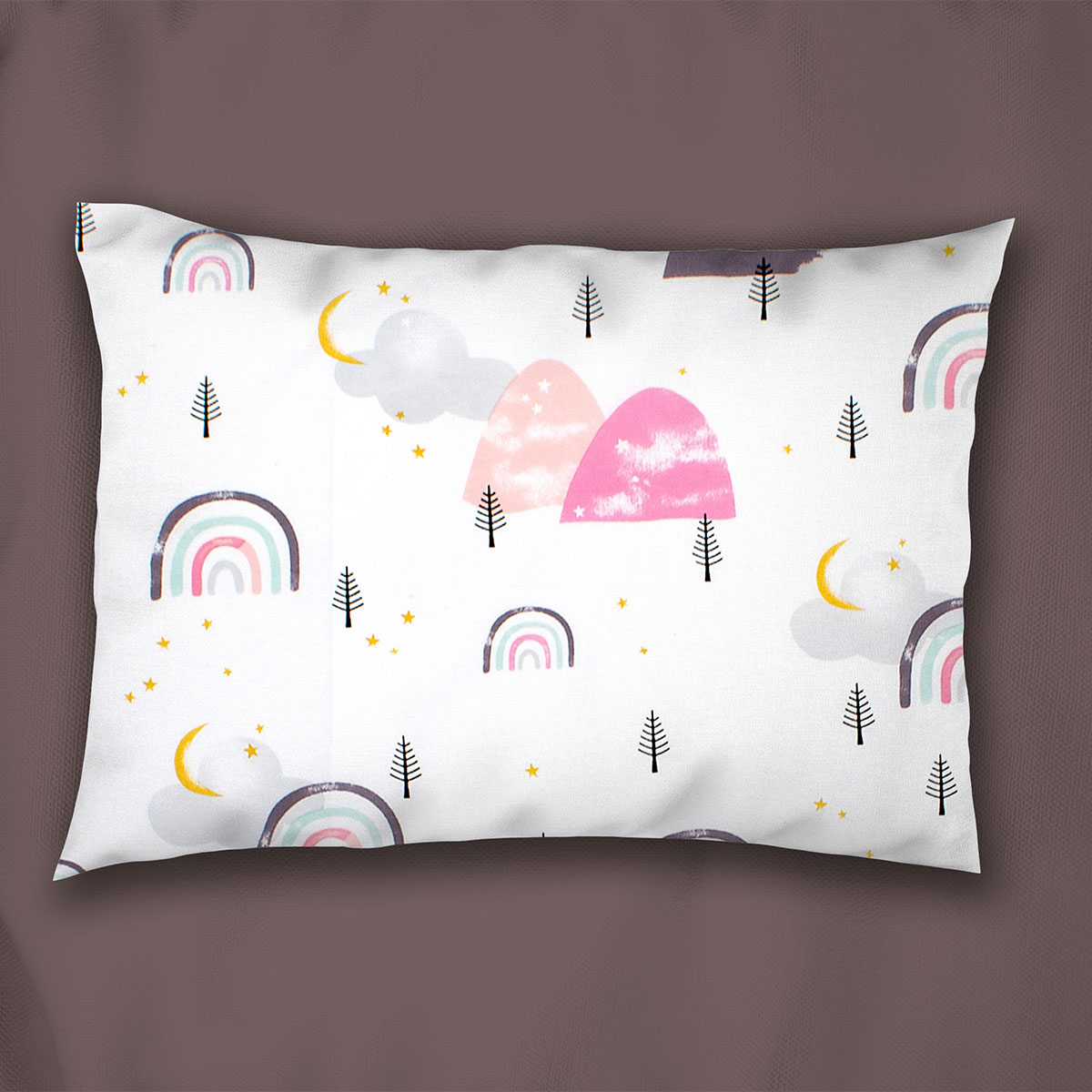 Βρεφική Μαξιλαροθήκη (35x45) Dimcol Rainbow 575 White - Pink
