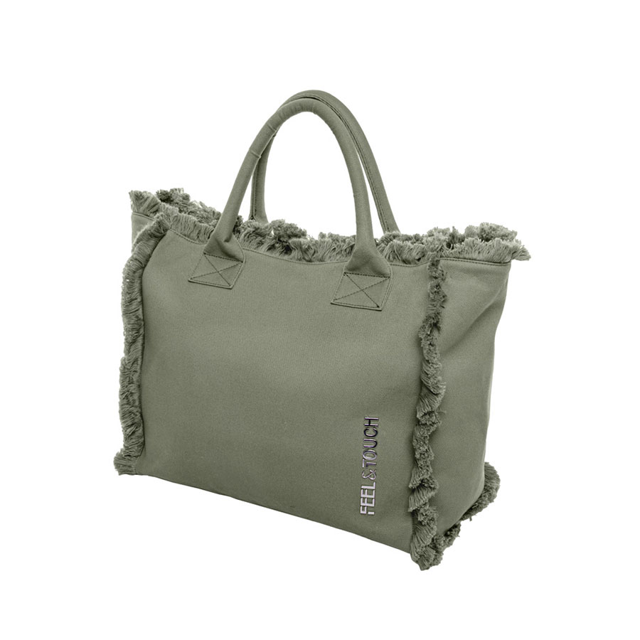 Τσάντα Θαλάσσης (40x20x35) Feel & Touch Caribbean Khaki