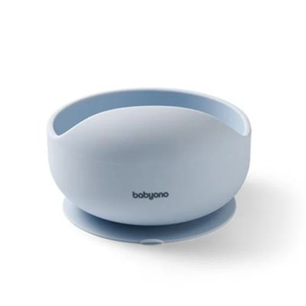 Μπολ Σιλικόνης (Φ12x7.5) Με Καπάκι BabyOno Blue BN1481/01