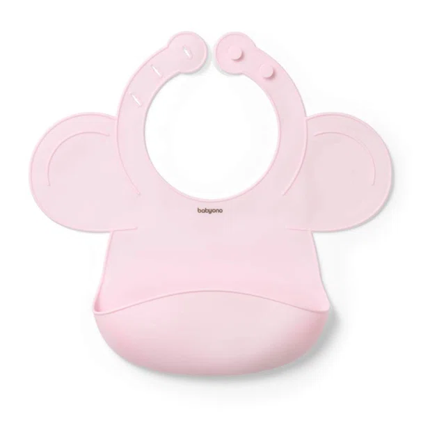 Σαλιάρα Σιλικόνης 6+ Μηνών (21x26) BabyOno Pink BN1639/02