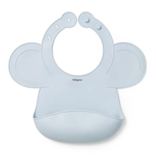 Σαλιάρα Σιλικόνης 6+ Μηνών (21x26) BabyOno Blue BN1639/01