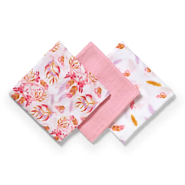 Μουσελίνες/Πάνες Αγκαλιάς (Σετ 3τμχ) BabyOno Pink BN397/07