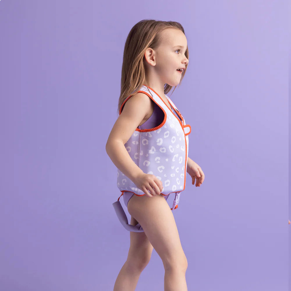 Παιδικό Γιλέκο Κολύμβησης (3-6 Ετών) Swim Essentials Lila Leopard Θαλάσσης Παιδικά Είδη Σωσίβια - Μπρατσάκια Spitishop