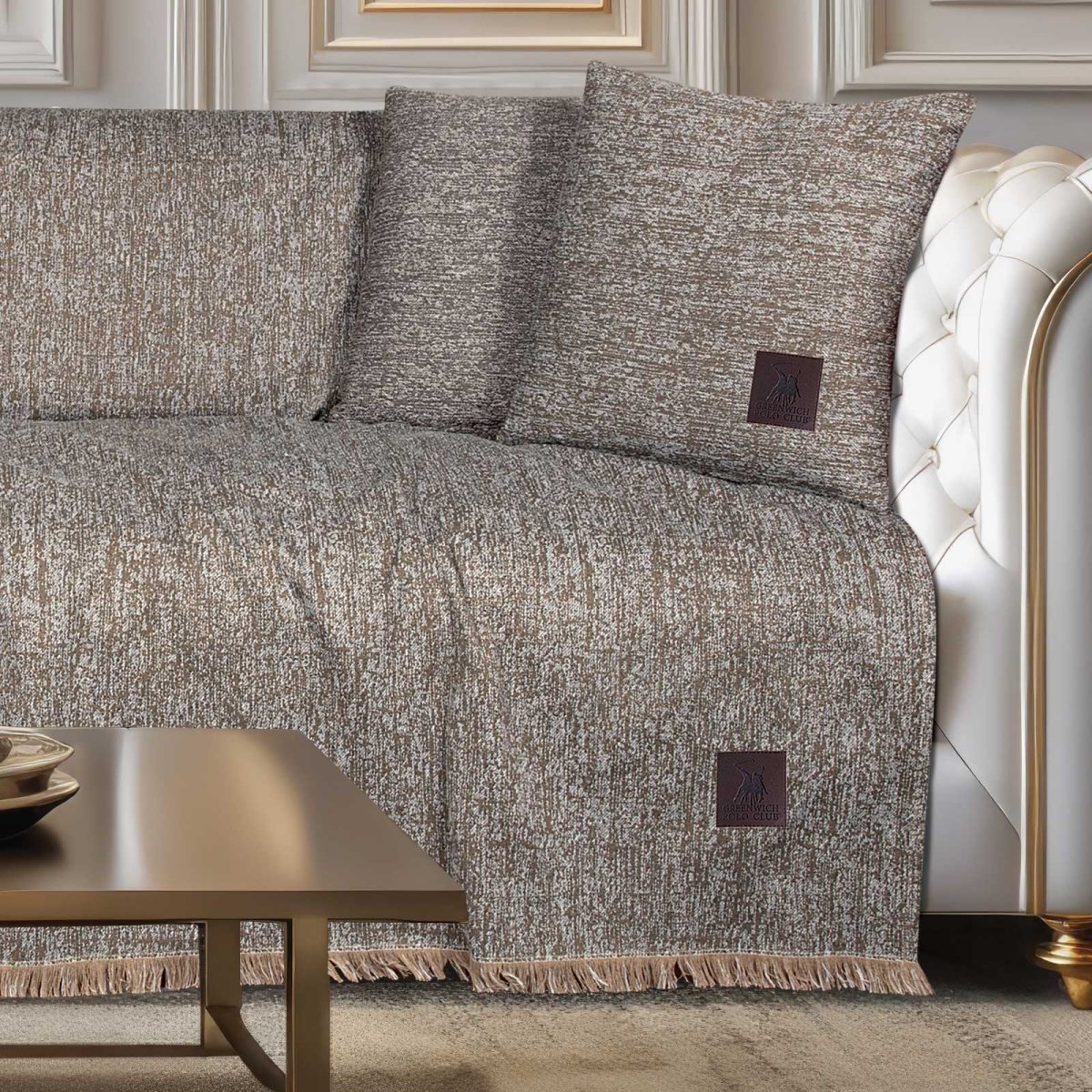 Διακοσμητικό Μαξιλάρι (40X40) Greenwich Polo Club 3990 Beige Λευκά Είδη Σαλονιού Μαξιλάρια Διακοσμητικά Τετράγωνα Spitishop