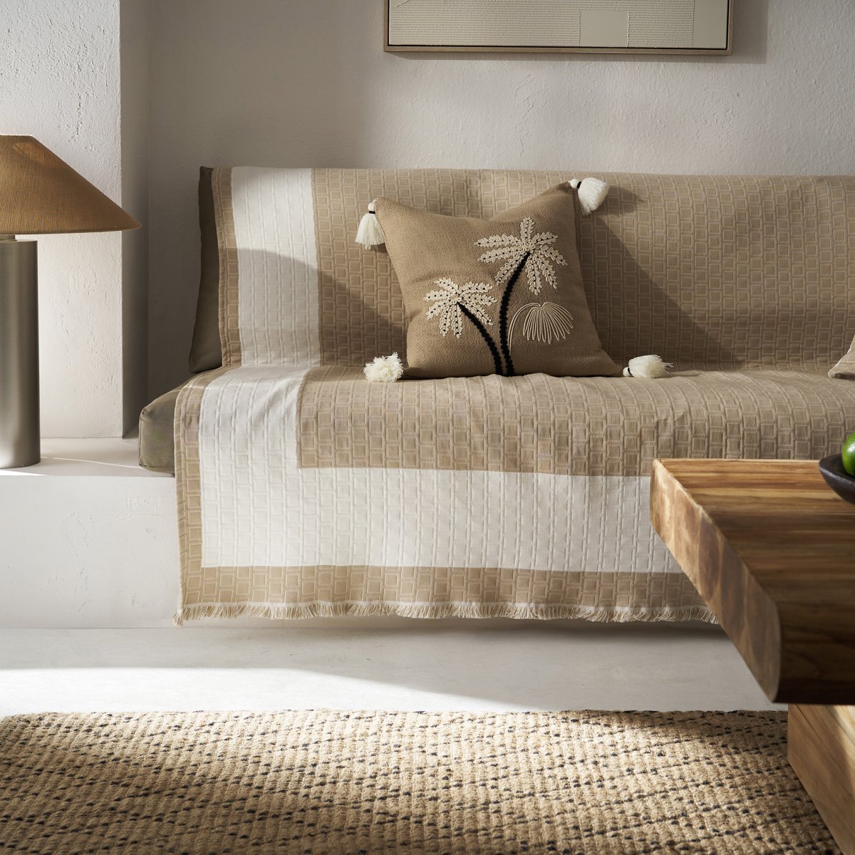 Ριχτάρι Καναπέ Τριθέσιου (180x300) Gofis Home Solenne Almond Beige 591/06