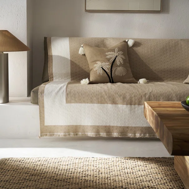 Ριχτάρι Καναπέ Τριθέσιου (180x300) Gofis Home Solenne Almond Beige 591/06