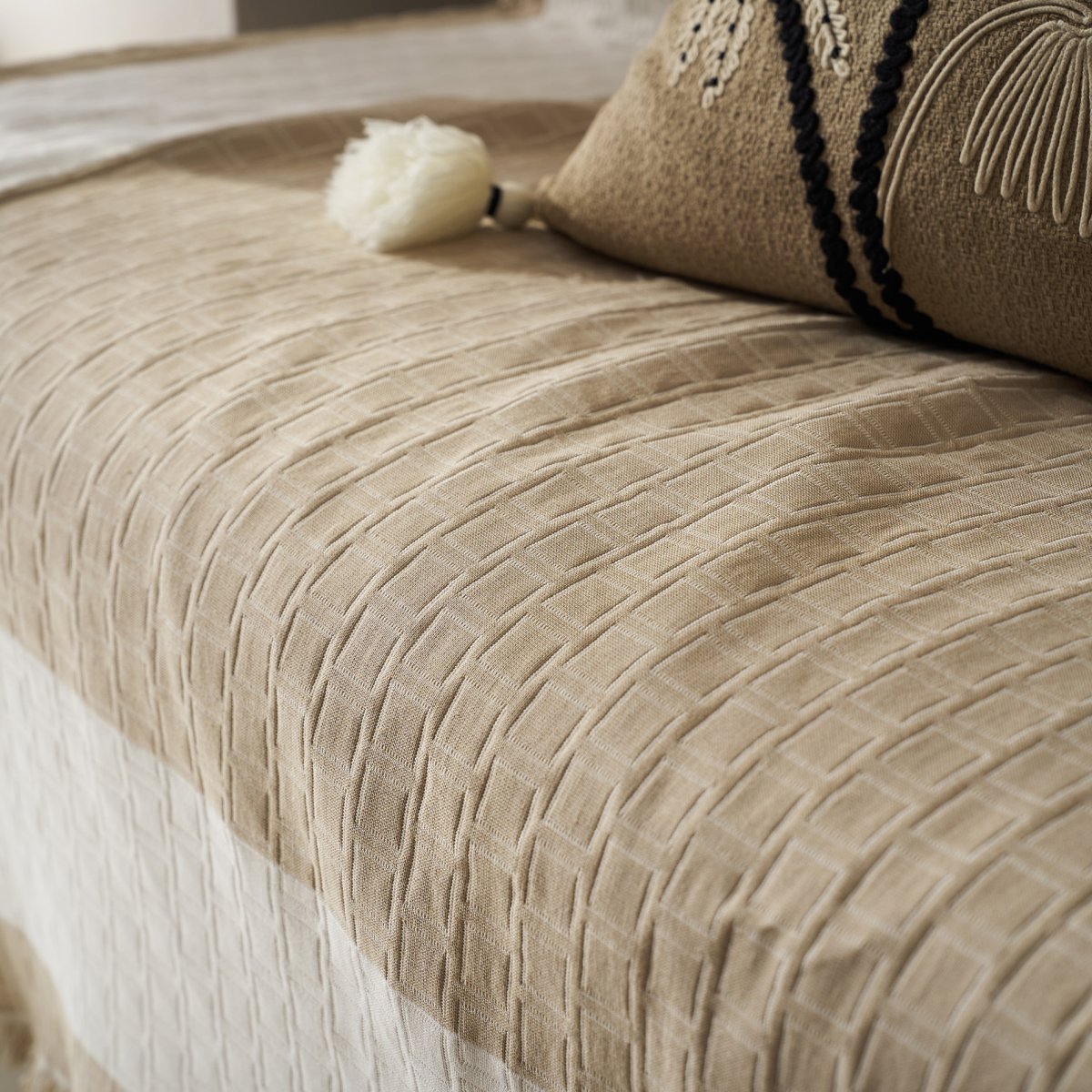 Ριχτάρι Καναπέ Τριθέσιου (180x300) Gofis Home Solenne Almond Beige 591/06