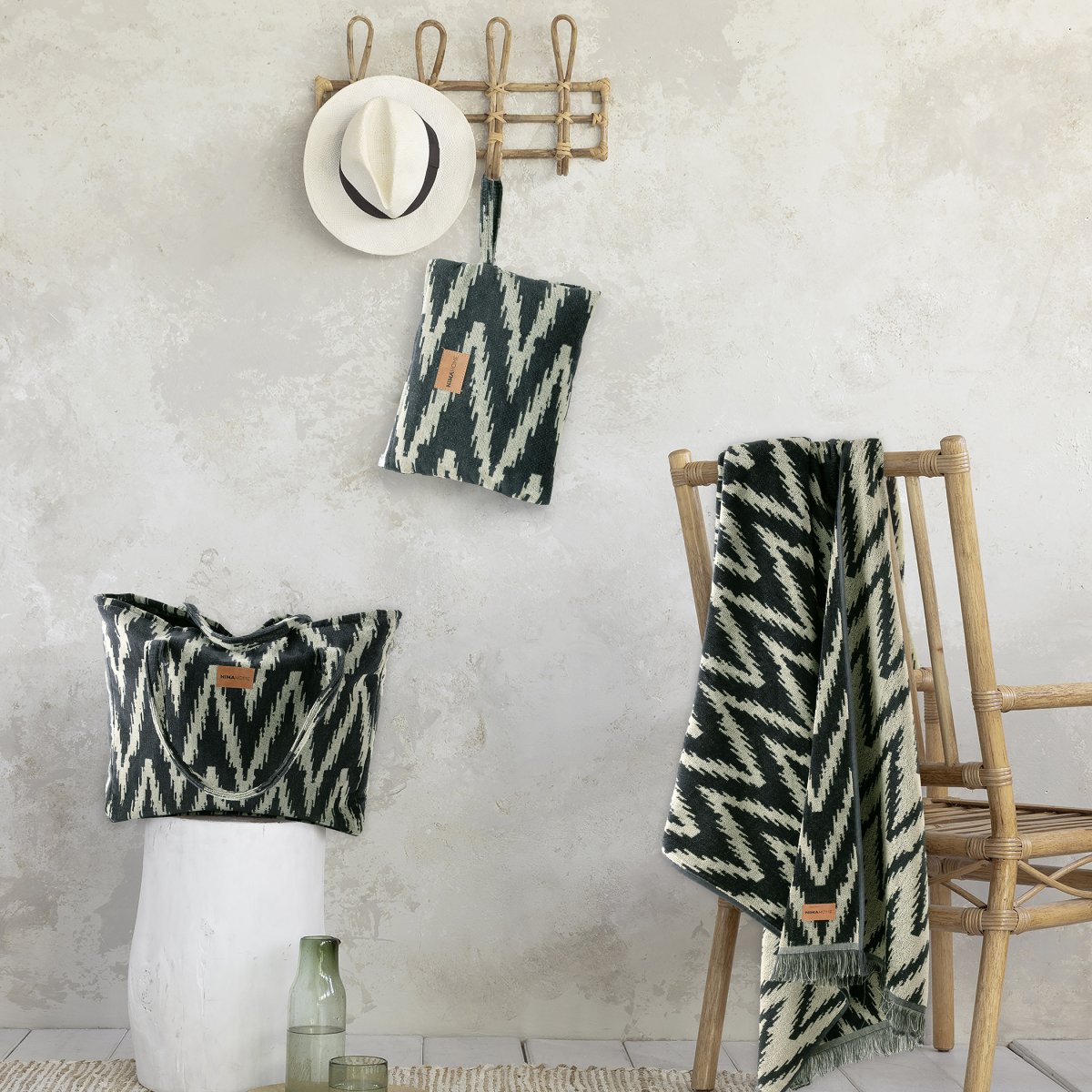 Τσάντα Θαλάσσης (46X60) Nima Chevron Τσάντες Spitishop