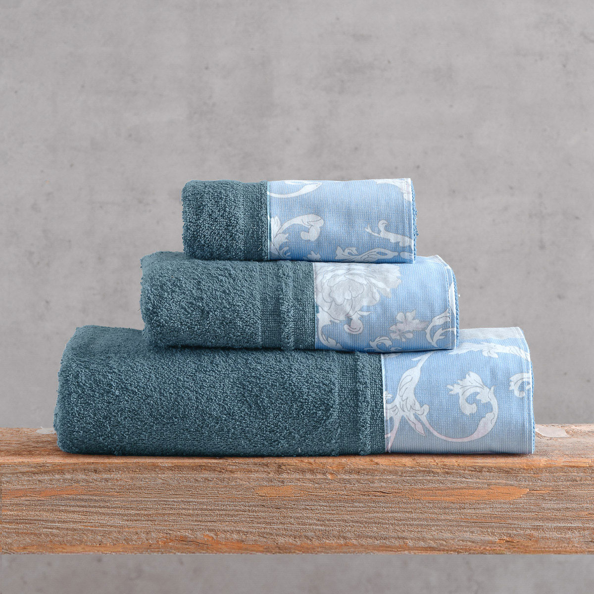Πετσέτες Μπάνιου (Σετ 3τμχ) Rythmos Candince Denim-Blue 500gsm