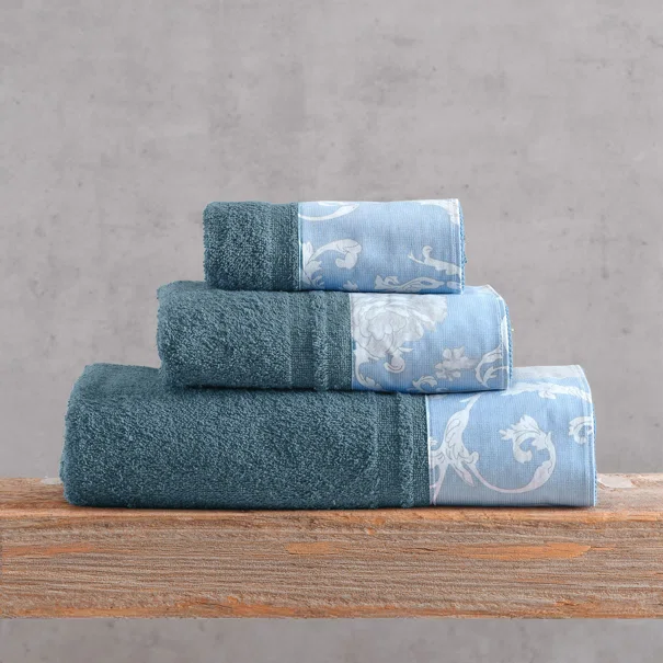 Πετσέτες Μπάνιου (Σετ 3τμχ) Rythmos Candince Denim-Blue 500gsm