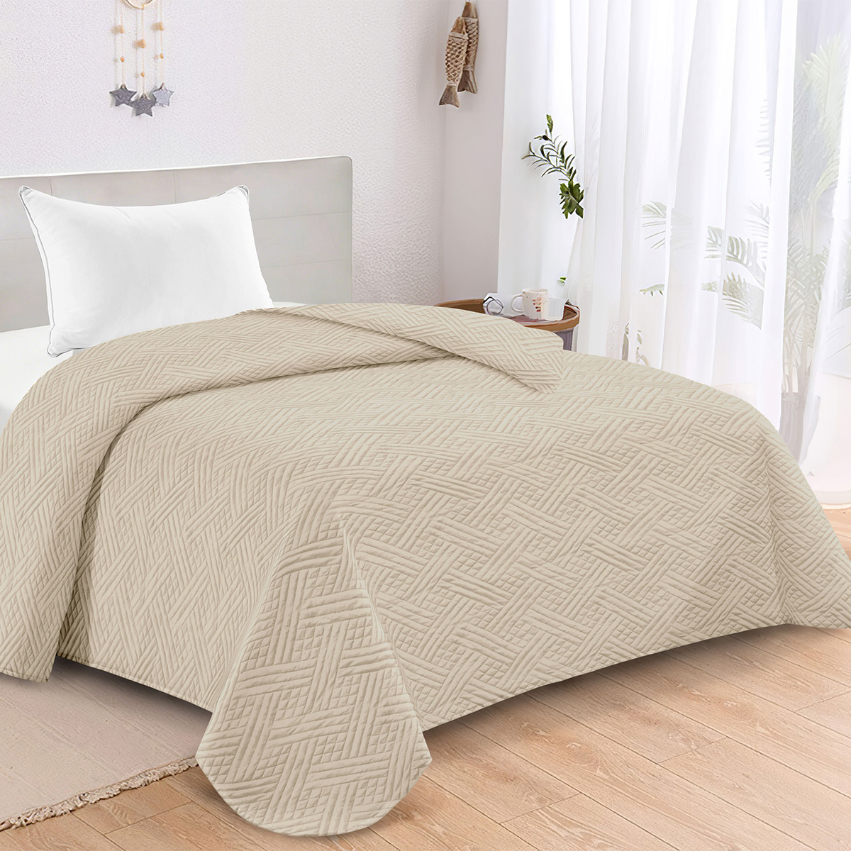 Κουβερλί Μονό (160x240) AdamHome Gloria Cream