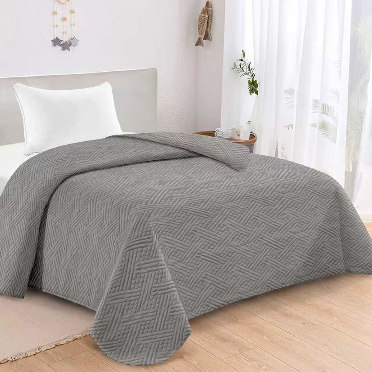 Κουβερλί Μονό (160x240) AdamHome Gloria Grey