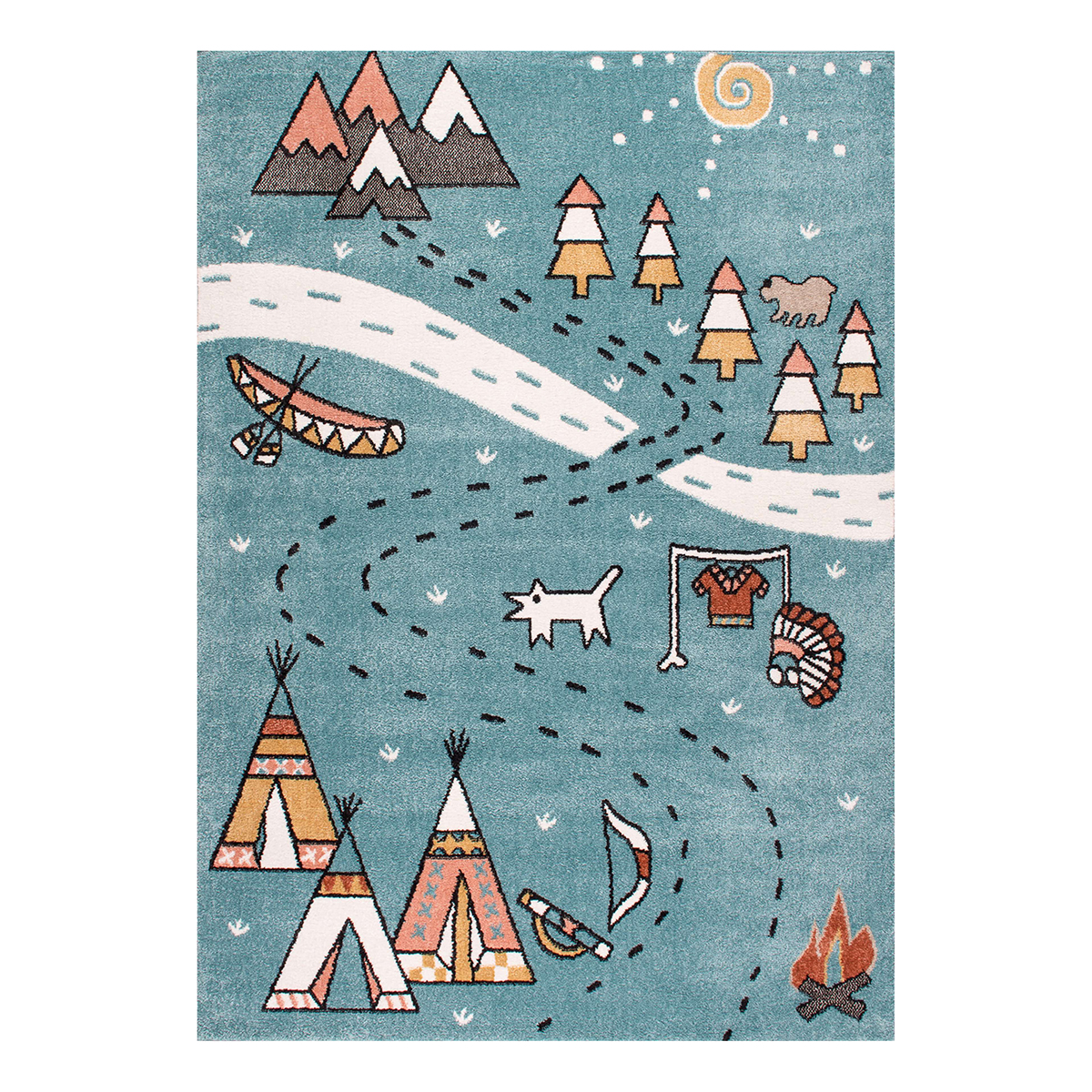 Παιδικό Χαλί (160x230) Polcarpet Carousel Dream 9136 Blue Indian