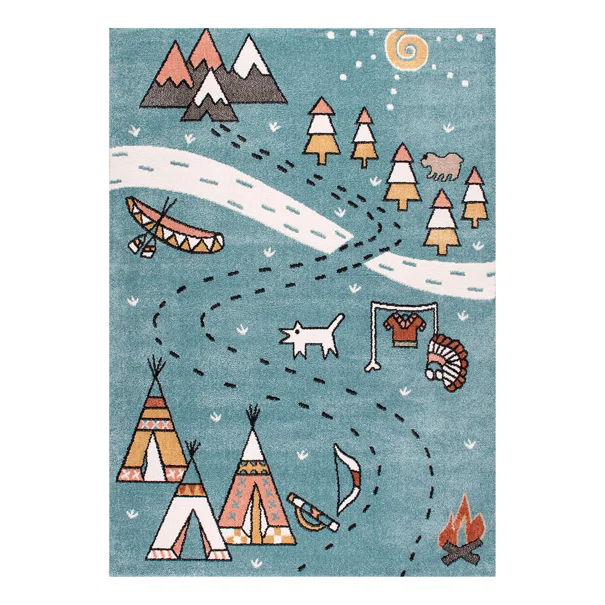 Παιδικό Χαλί (160x230) Polcarpet Carousel Dream 9136 Blue Indian