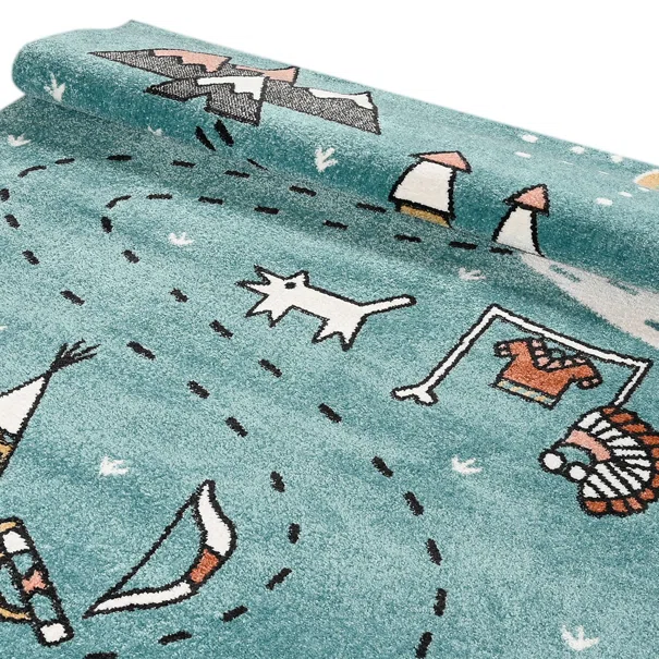 Παιδικό Χαλί (160x230) Polcarpet Carousel Dream 9136 Blue Indian