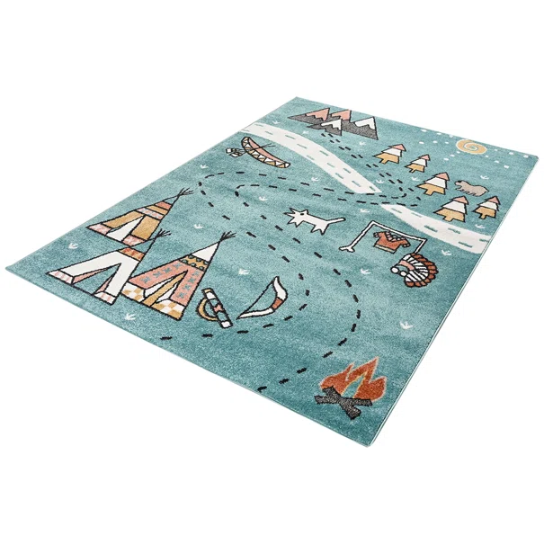 Παιδικό Χαλί (160x230) Polcarpet Carousel Dream 9136 Blue Indian