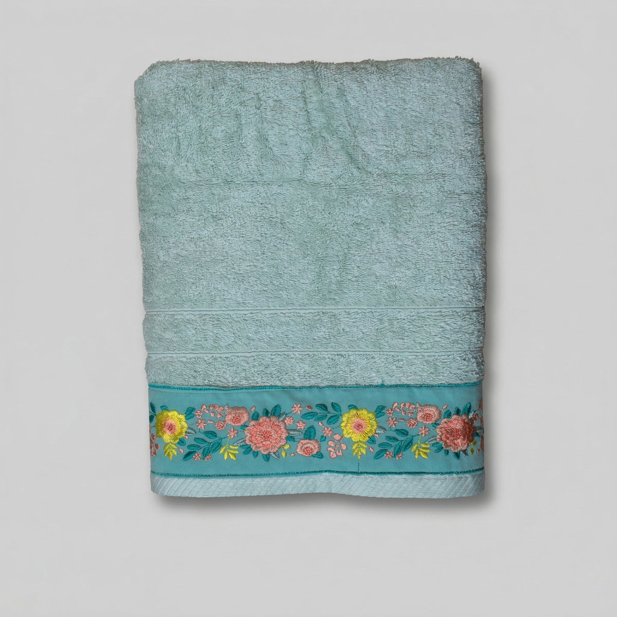 Πετσέτα Σώματος (80X150) White Fabric Sabinne Green 600Gsm Λευκά Είδη Μπάνιου Πετσέτες Spitishop