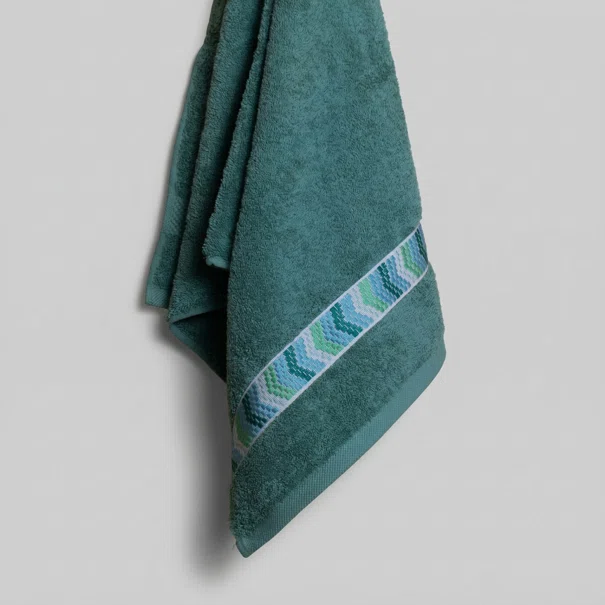 Πετσέτες Μπάνιου (Σετ 3τμχ) White Fabric Mona Green 600gsm