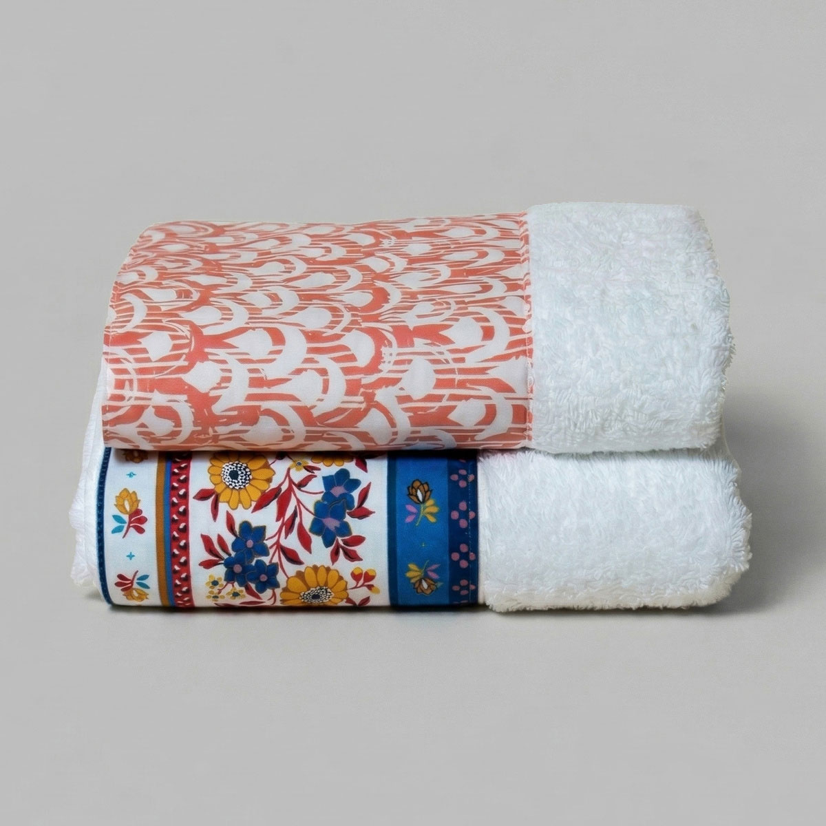 Πετσέτες Προσώπου (Σετ 2τμχ) White Fabric Loretta Multi 600gsm