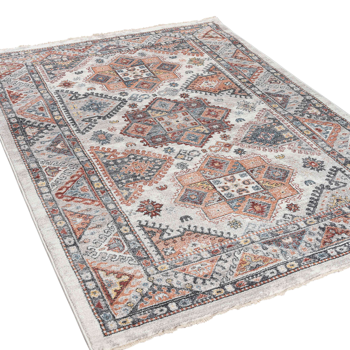 Χαλί (160X230) Polcarpet Mystic Kilvana 1347 Silver L Grey Rose Χαλιά Σαλονιού Χειμερινά Boho Spitishop