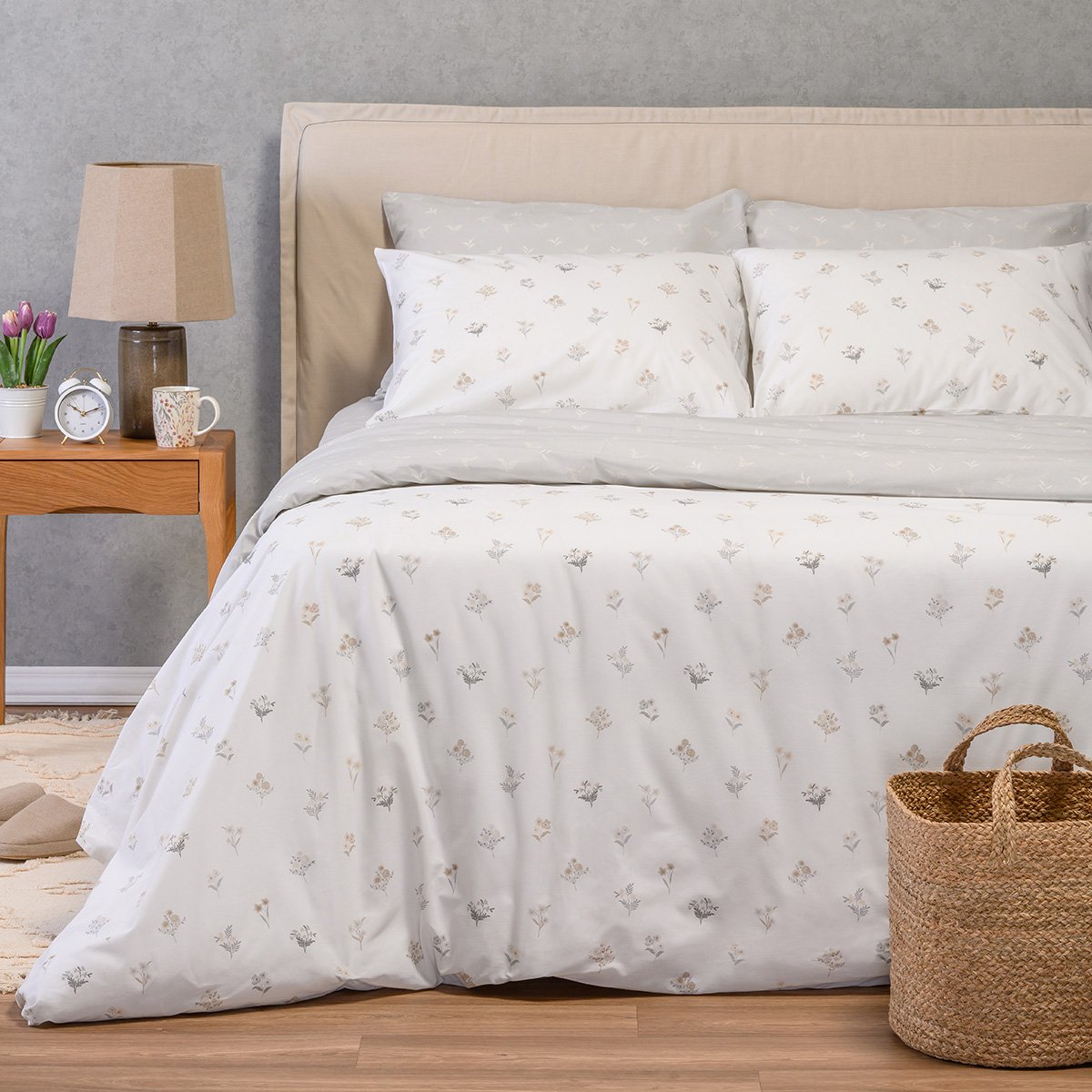Παπλωματοθήκη Μονή (165x245) 2 Όψεων Melinen Ultra Line Melinen Spring L.Grey