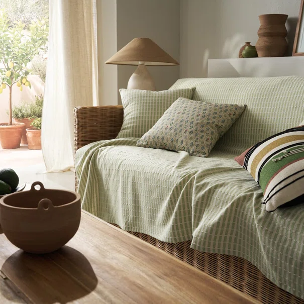 Ριχτάρι Καναπέ Διθέσιου (180x250) Gofis Home Elysia Silver Garden Green 531/18