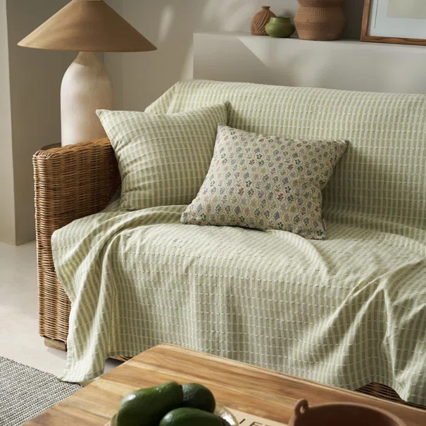 Ριχτάρι Καναπέ Διθέσιου (180x250) Gofis Home Elysia Silver Garden Green 531/18