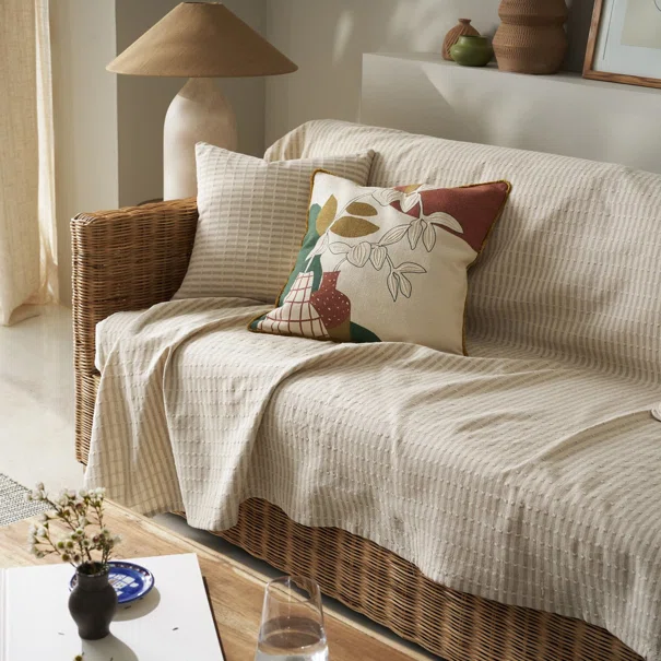 Ριχτάρι Καναπέ Διθέσιου (180x250) Gofis Home Elysia Silver Hemp Beige 531/06