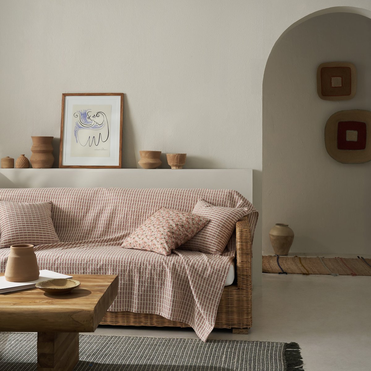 Ριχτάρι Καναπέ Τριθέσιου (180X310) Gofis Home Elysia Silver Dusty Rust 531 02 Λευκά Είδη Σαλονιού Ριχτάρια Καλοκαιρινά All Season Spitishop