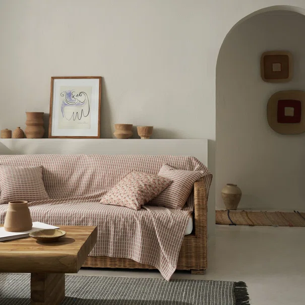 Ριχτάρι Καναπέ Τριθέσιου (180x310) Gofis Home Elysia Silver Dusty Rust 531/02