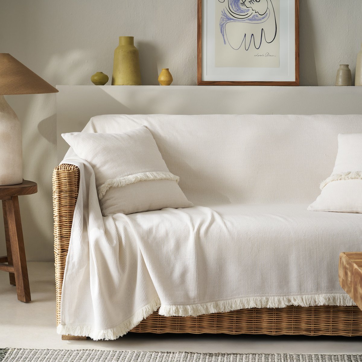 Ριχτάρι Καναπέ Διθέσιου (180x250) Gofis Home Odessa Off White 533/05