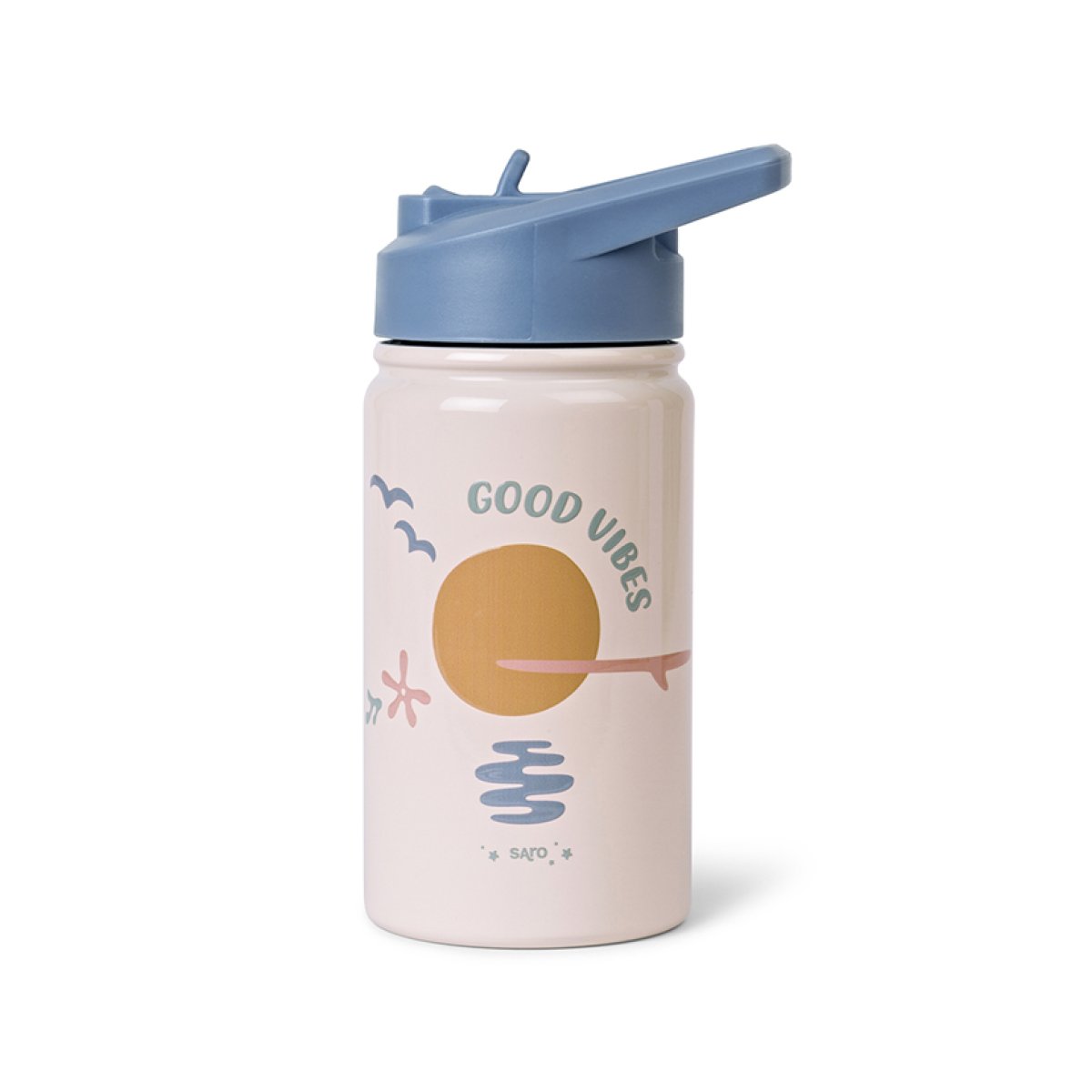 Παγούρι - Θερμός 350ml Με Καλαμάκι Saro Good Vibes 74510