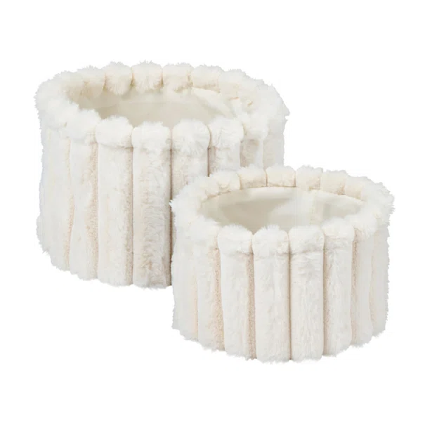 Καλάθια Αποθήκευσης (Σετ 2τμχ) K-M Off White AAE826720