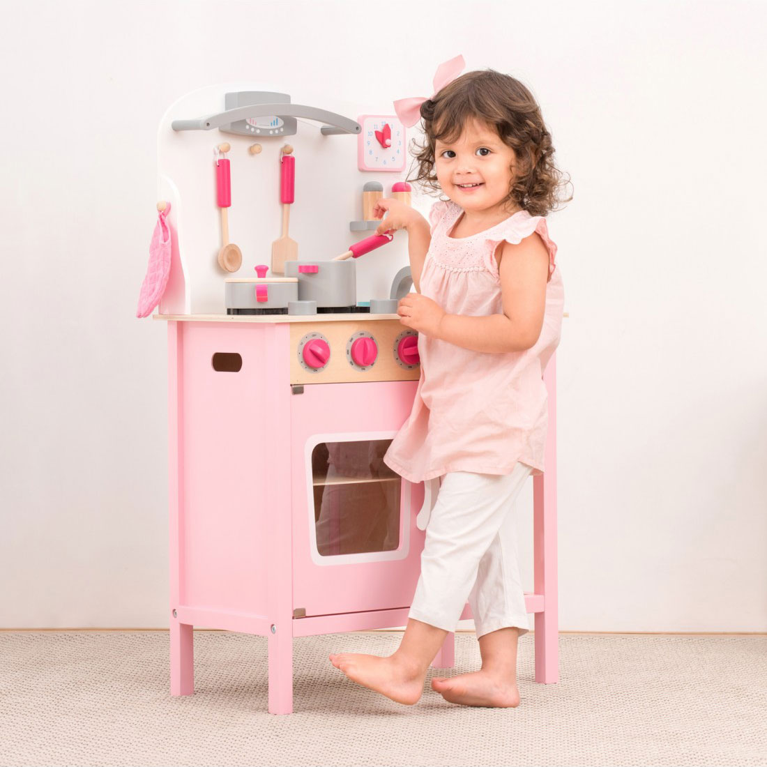 Ξύλινο Παιχνίδι Ρόλων (55x30x89) New Classic Toys Bon Appetit Pink