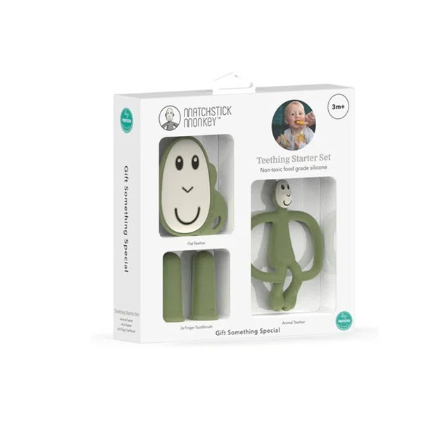 Σετ Περιποίησης Δοντιών Matchstick Monkey Teething Starter Set Olive