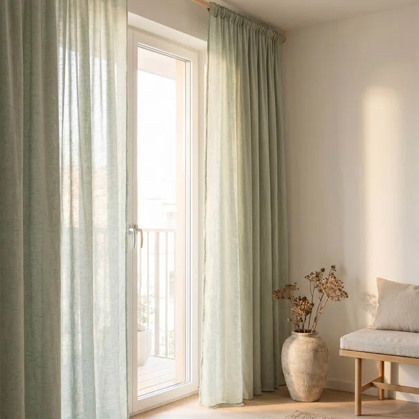 Κουρτίνα (140x270) Με Τρέσα Easy Home Harmonica Green