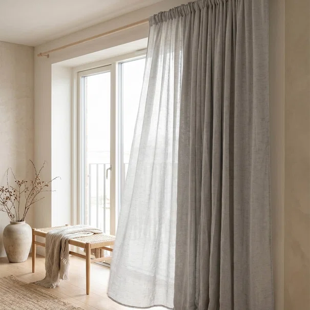 Κουρτίνα (140x270) Με Τρέσα Easy Home Harmonica Grey