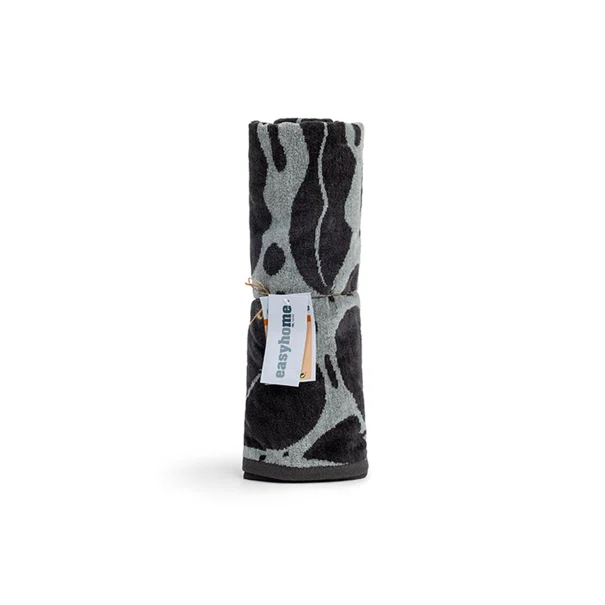 Πετσέτα Θαλάσσης (80x160) Easy Home Velour Jungle Grey