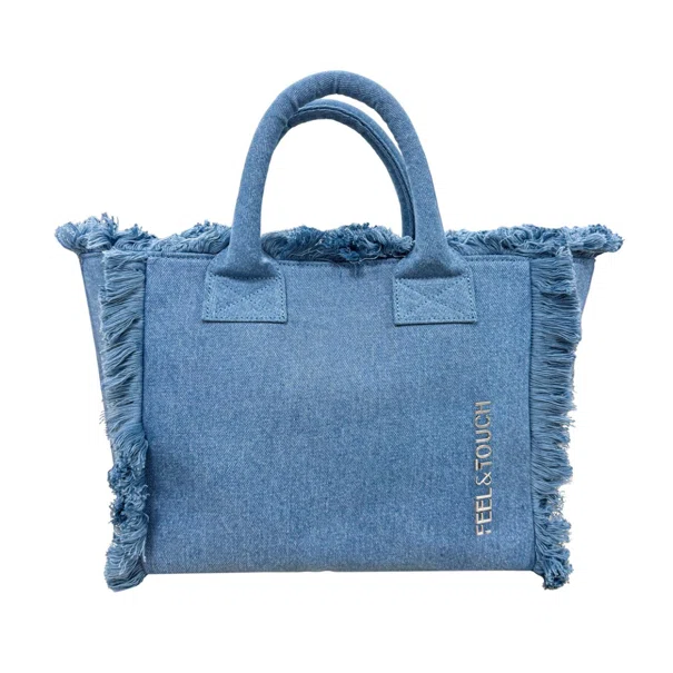 Τσάντα Θαλάσσης (26x16x24) Feel & Touch Caribbean Denim
